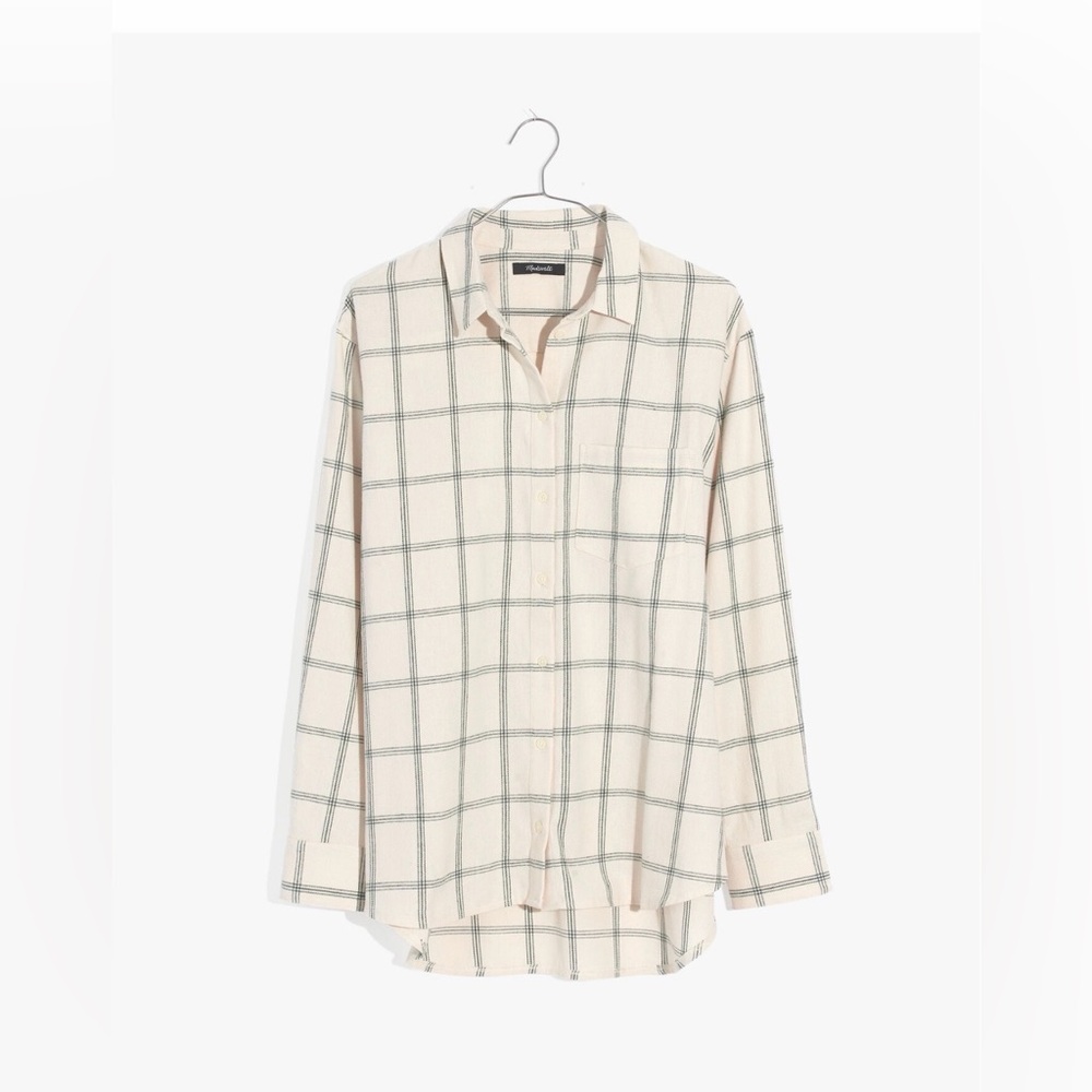 Madewell Flannel Oversized Ex-Boyfriend Shirt in Windowpane size XS
